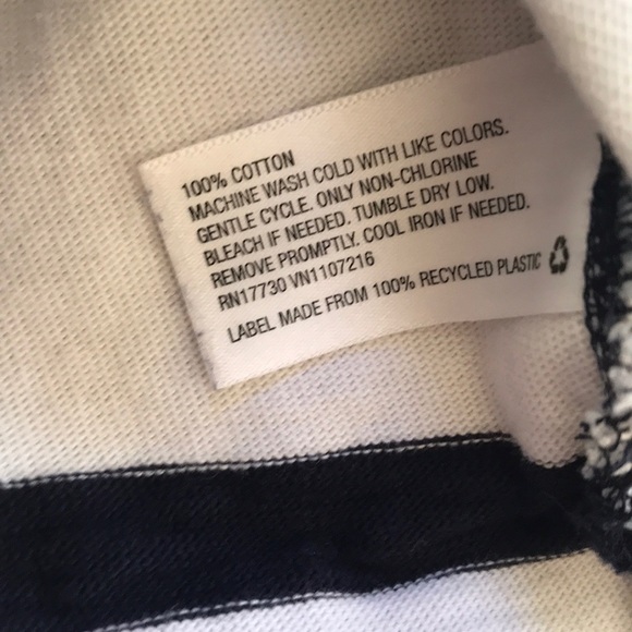 Merona navy blue & white striped tunic sweater, size large - Picture 8 of 10